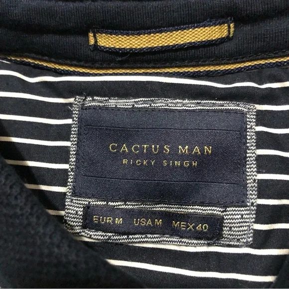 NWT Cactus Man Men’s Short Sleeve Collared Pullover Stretch Blue Polo Shirt M - Picture 3 of 11